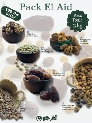 Pack El Aid 2kg – Dattes Medjoul, Figues Séchées, Noix & Fruits Secs